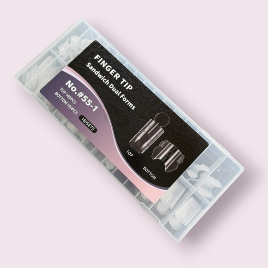 Dual "Sandwich" Nail Forms #55-1- Thinned Cuticle Area - (140 sets)