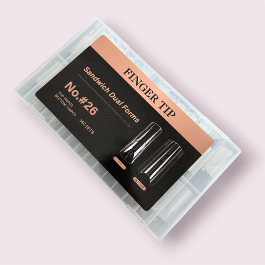 Dual "Sandwich" Nail Forms #26- Thinned Cuticle Area - (140 sets)