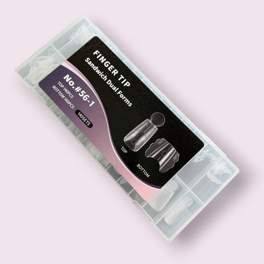 Dual "Sandwich" Nail Forms #56-1- Thinned Cuticle Area - (140 sets)