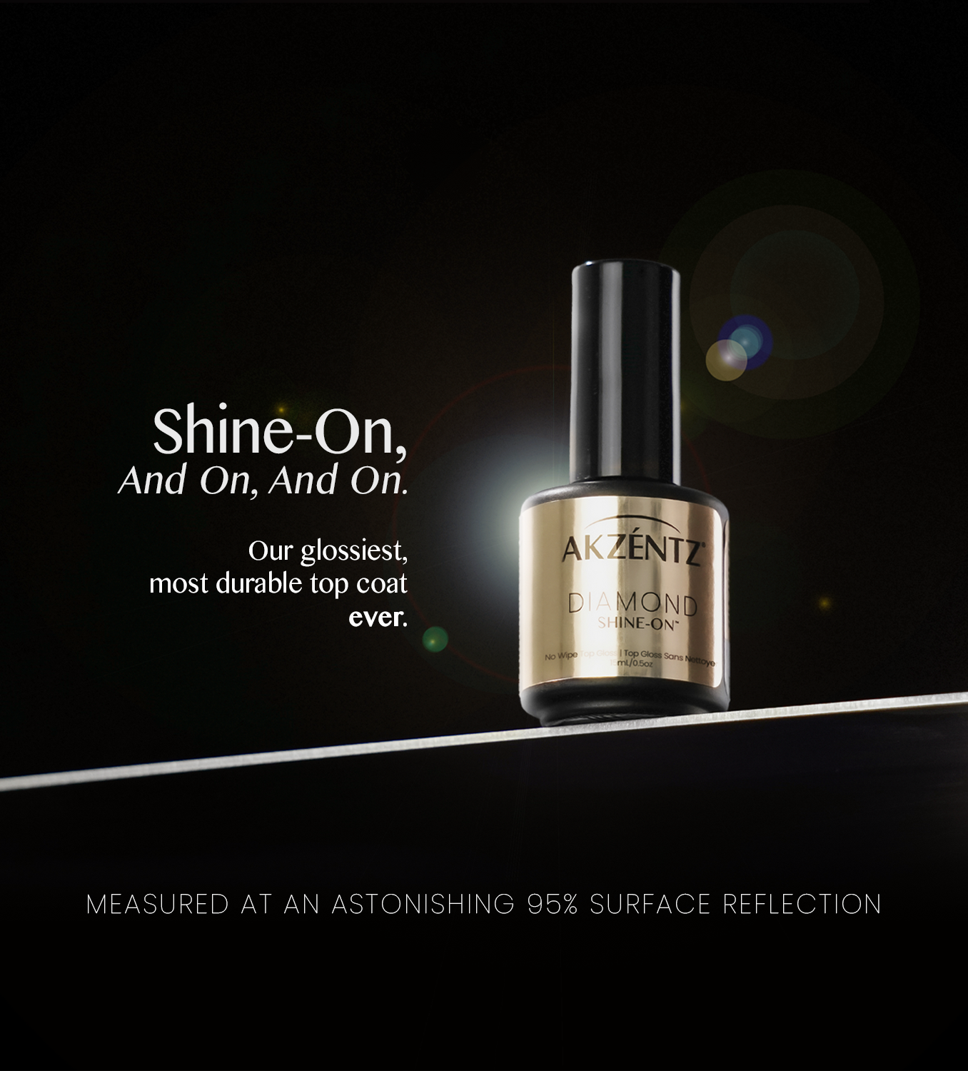 New! 2025 AKZENTZ DIAMOND SHINE-ON (NO-WIPE ) GEL TOP