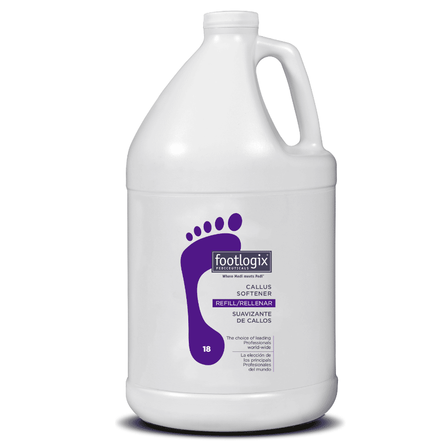 Footlogix - CALLUS SOFTENER XL REFILL 1G/3.78L/128 oz Please contact us for Professional (Licensed NailTech) pricing!