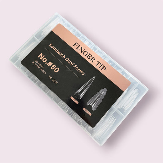 Dual "Sandwich" Nail Forms #50- Thinned Cuticle Area - (140 sets)