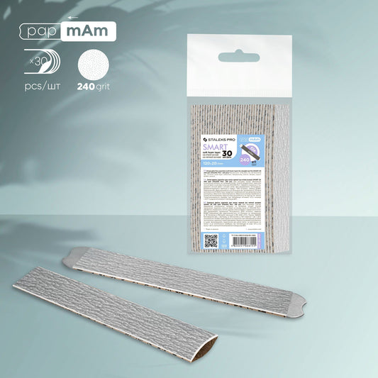 STALEKS PRO "PAPMAM" SMART 20 (White Soft Base) 240 GRAY GRIT (30pc)