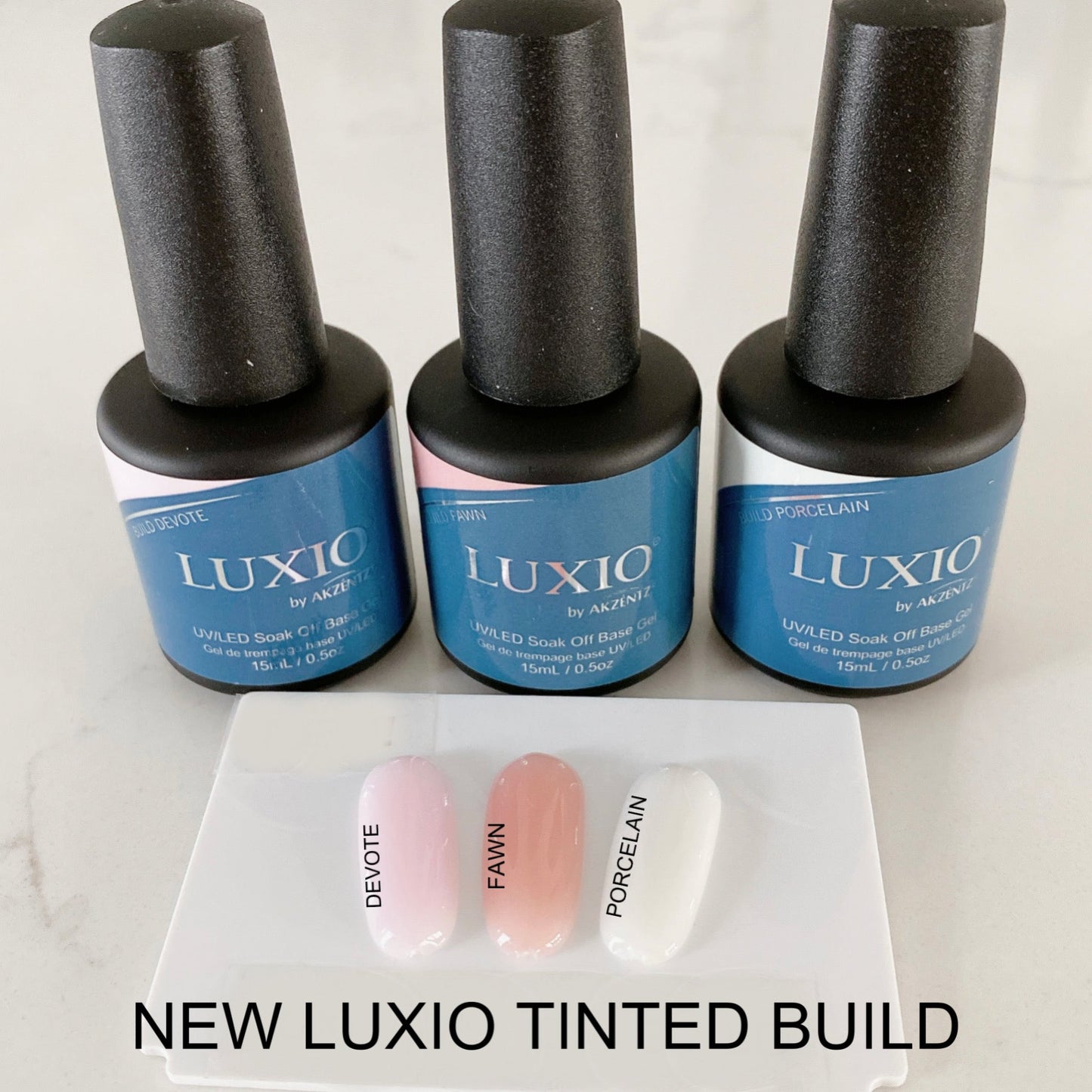 LUXIO by AKZENTZ - (New!) 3 MINIs (5ml) TINTED BUILD STUDIO N°9 COLLECTION!