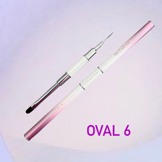 (NEW!) NailMasterDallas Dual Brush ( 11mm THIN DETAILER + OVAL 6mm FLAT brush)