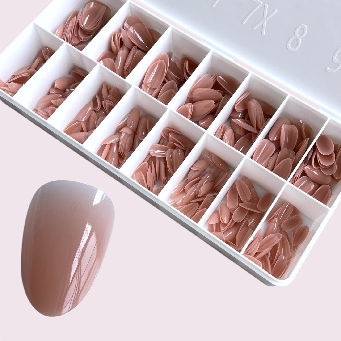 Gel tips, 600 pc set, short almond