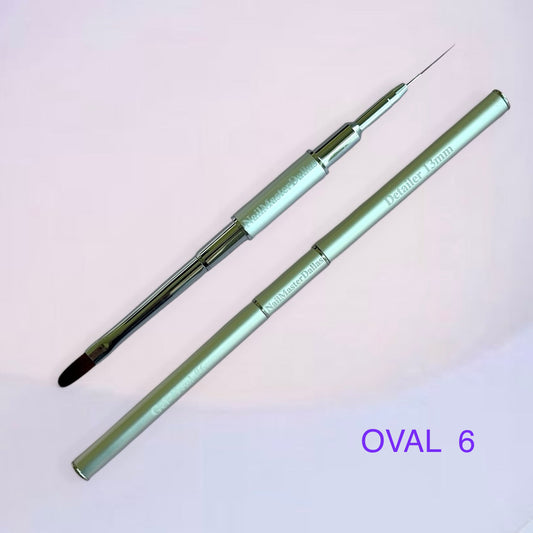 (NEW 2026!) NailMasterDallas Dual "French" Brush ( 13mm THIN DETAILER + 6mm OVAL brush)