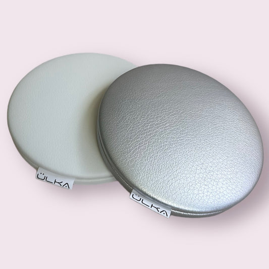 ULKA Manicure Elbow Pad Cushion (White, Silver) Diameter 5" (13.5 sm)