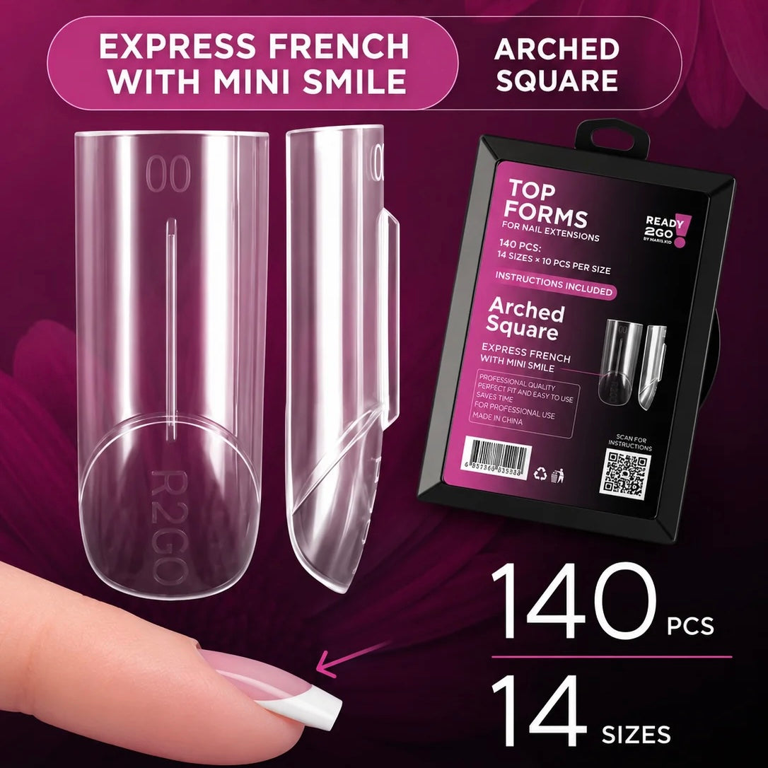Dual Nail Forms Arched Square Express French — Mini Smile Ready2GO by MARIS.KID