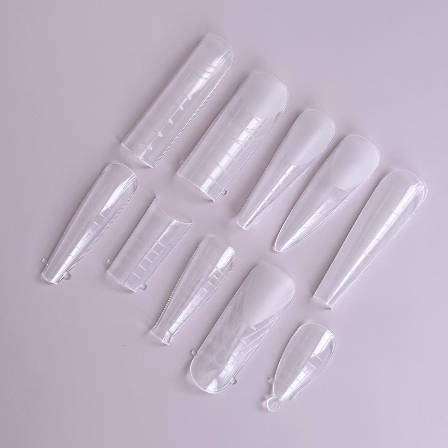 Dual Nail Forms #16 Clear, 10 different shapes. Total quantity in the box-120pc, for acrygel, polygel