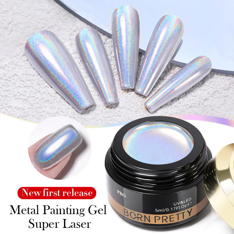 PRO SUPER LASER SILVER CHROME GEL (5ml, 1.06 oz), by BORN PRETTY