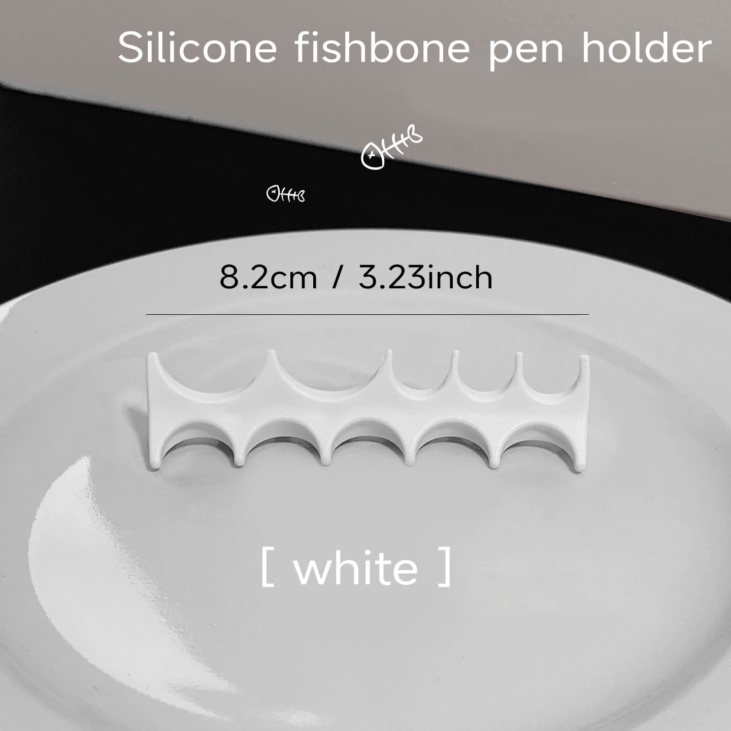 Silicone "Fishbone" Holder for Brushes, white