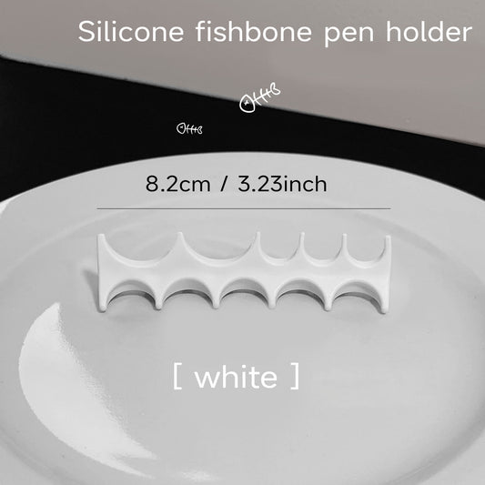 Silicone "Fishbone" Holder for Brushes, white