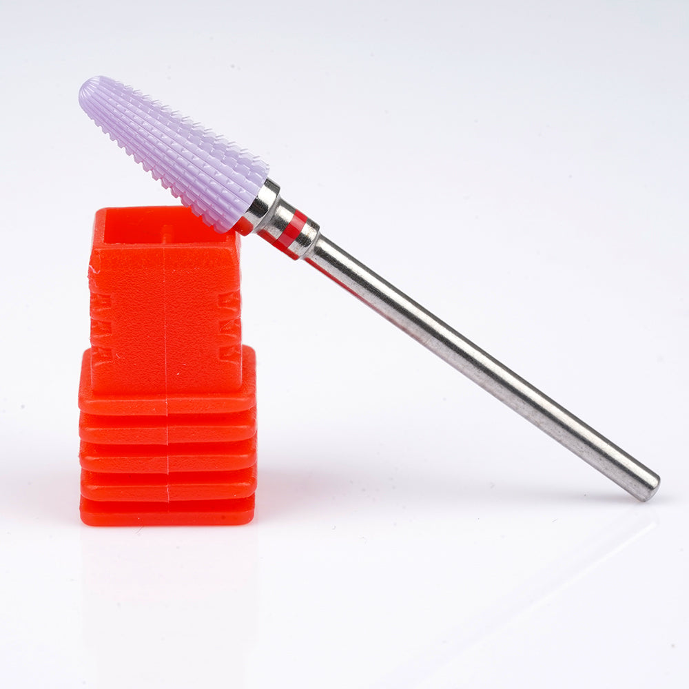 (New!) Ceramic Nail Bit for Removal (Purple, Soft Cone), Red - Right Handed, 1pc