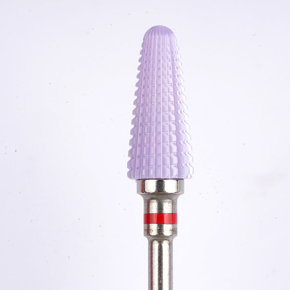 (New!) Ceramic Nail Bit for Removal (Purple, Soft Cone), Red - Right Handed, 1pc
