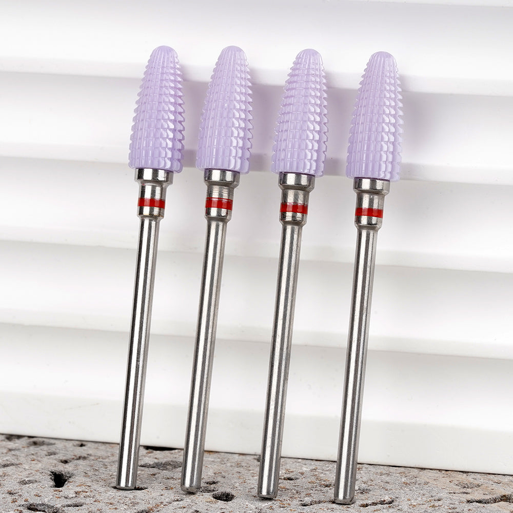 (New!) Ceramic Nail Bit for Removal (Purple Flame/Torch), Red - Right Handed, 1pc