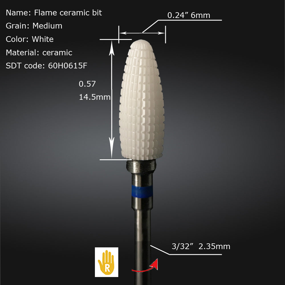 (New!) Volcano Ceramic Nail Bit for Removal, Bullet (Red, Blue, or Green)- Right Handed, 1pc