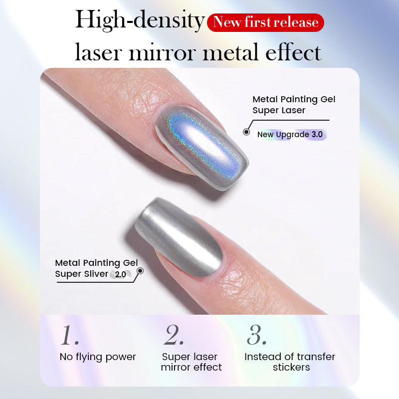 PRO SUPER LASER SILVER CHROME GEL (5ml, 1.06 oz), by BORN PRETTY
