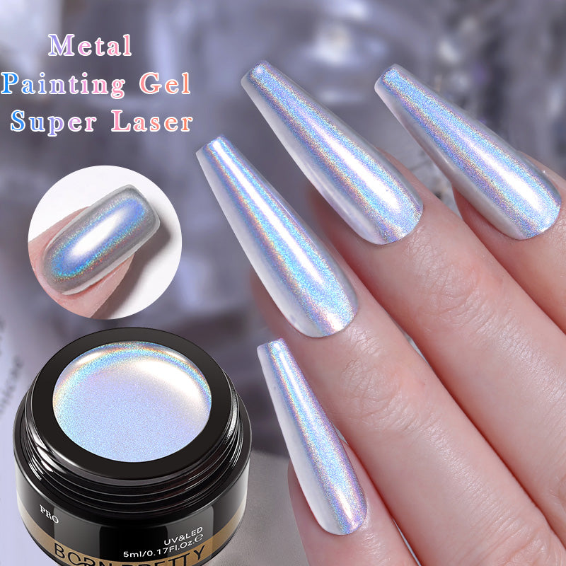 PRO SUPER LASER SILVER CHROME GEL (5ml, 1.06 oz), by BORN PRETTY