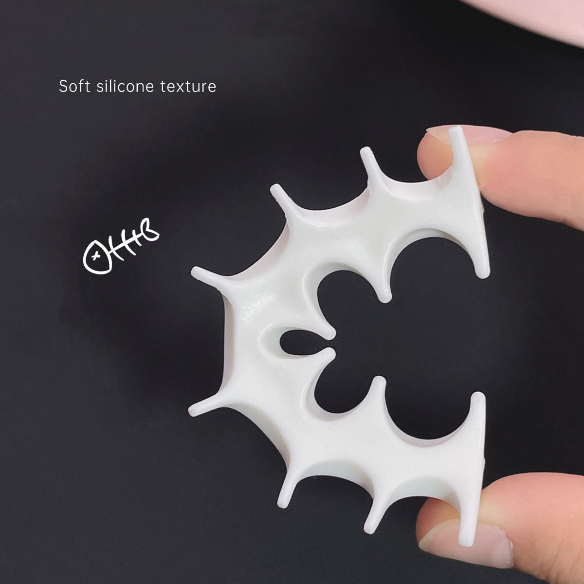 Silicone "Fishbone" Holder for Brushes, white