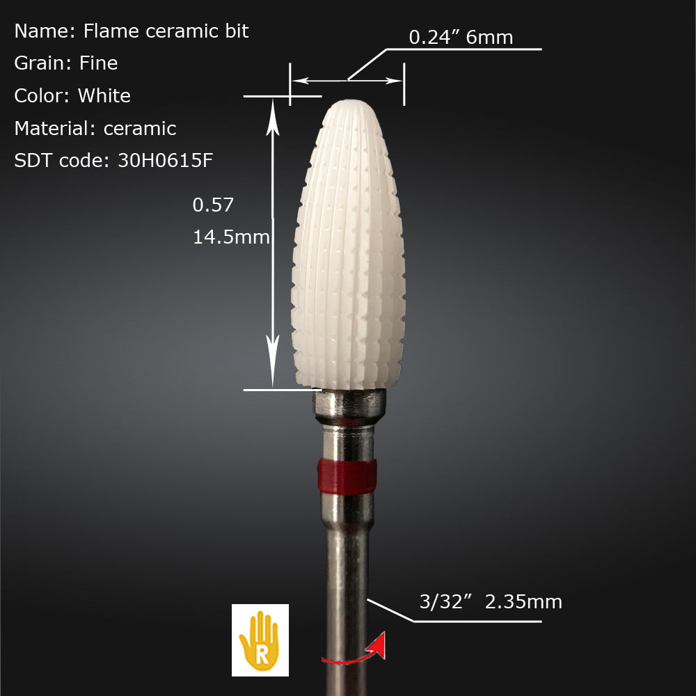 (New!) Volcano Ceramic Nail Bit for Removal, Bullet (Red, Blue, or Green)- Right Handed, 1pc