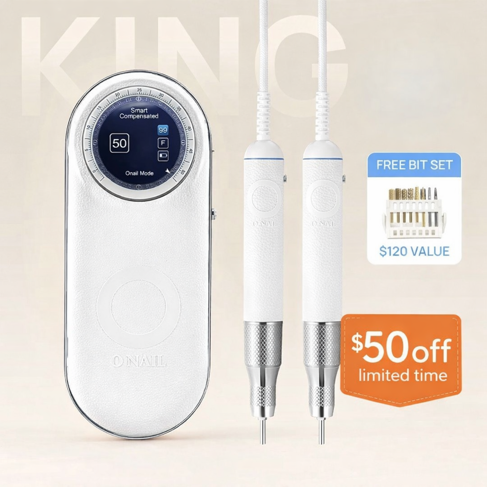 ONAIL AI Precision Drill with 2 Handpieces (PLUS! A Set of Bits!)