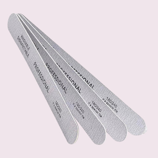 Nail File (wood) 180/240- Gray, 50pc