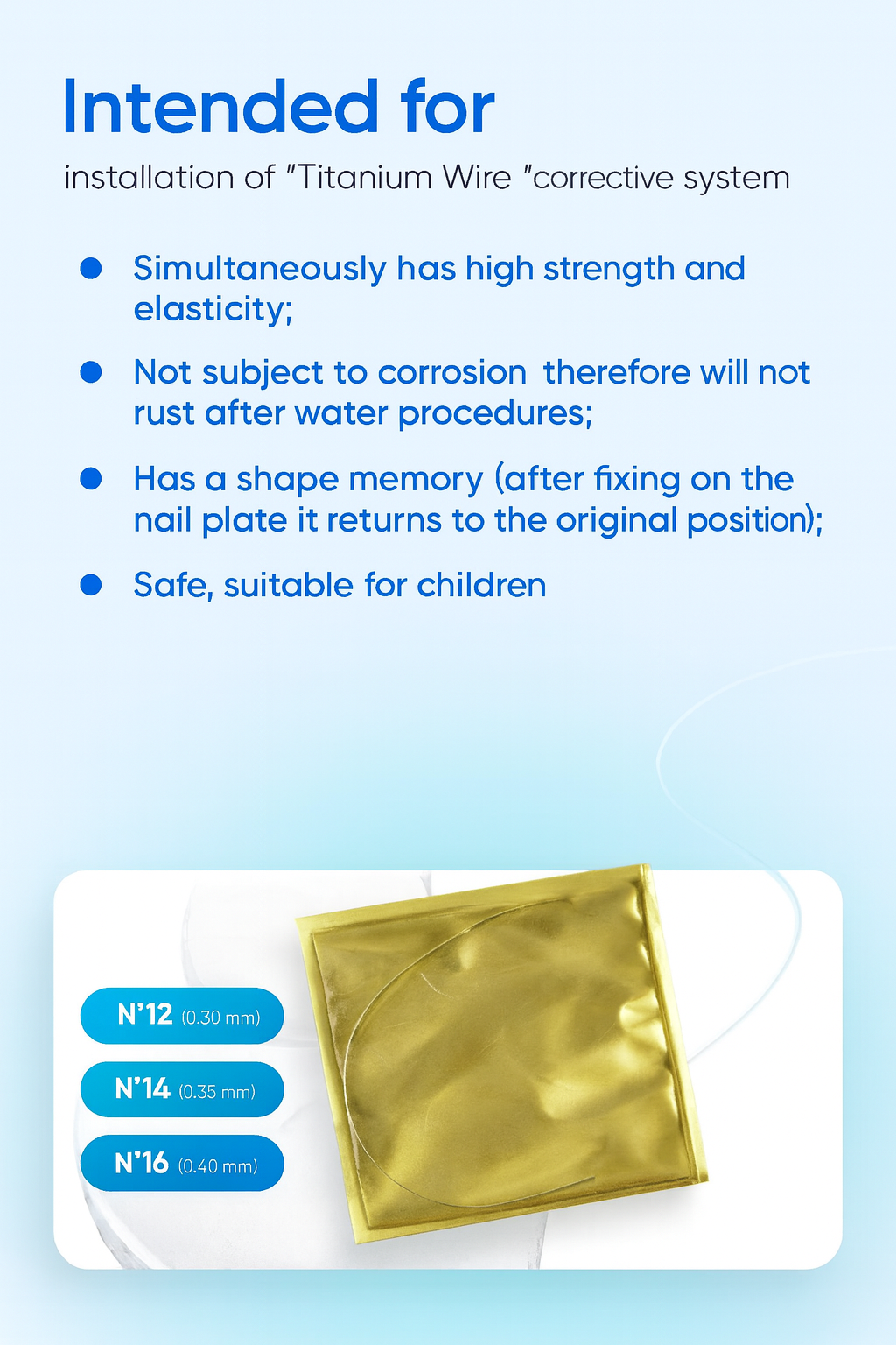 PODOLJEST Titanium archwire #12 , 5 pcs