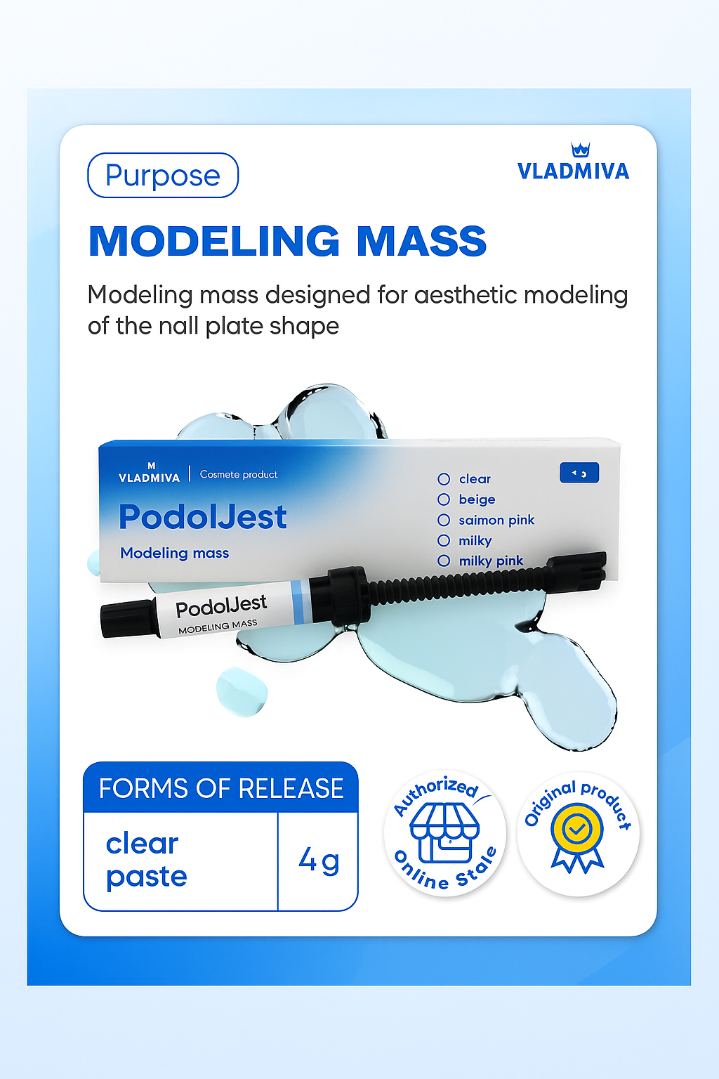 PodolJest Nail Modeling Mass (transparent, 4g)