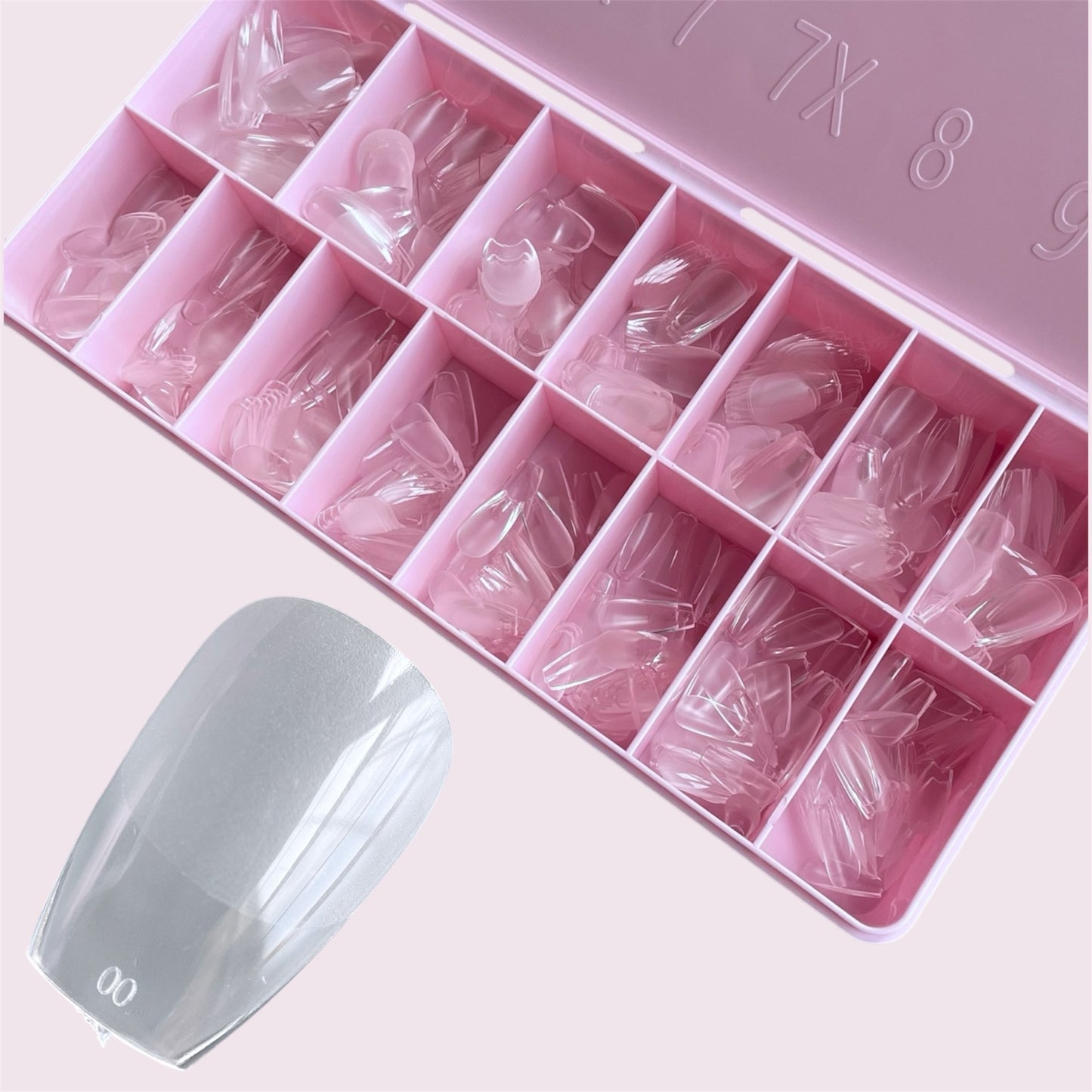 Gel tips, 600 pc set, short  coffin