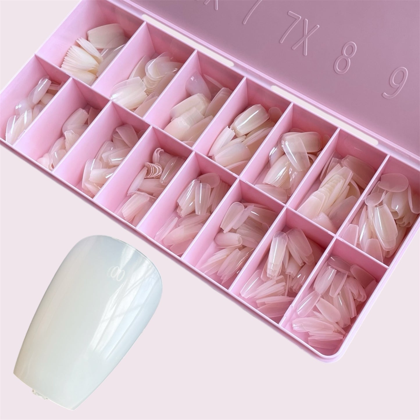 Gel tips, 600 pc set, short  coffin
