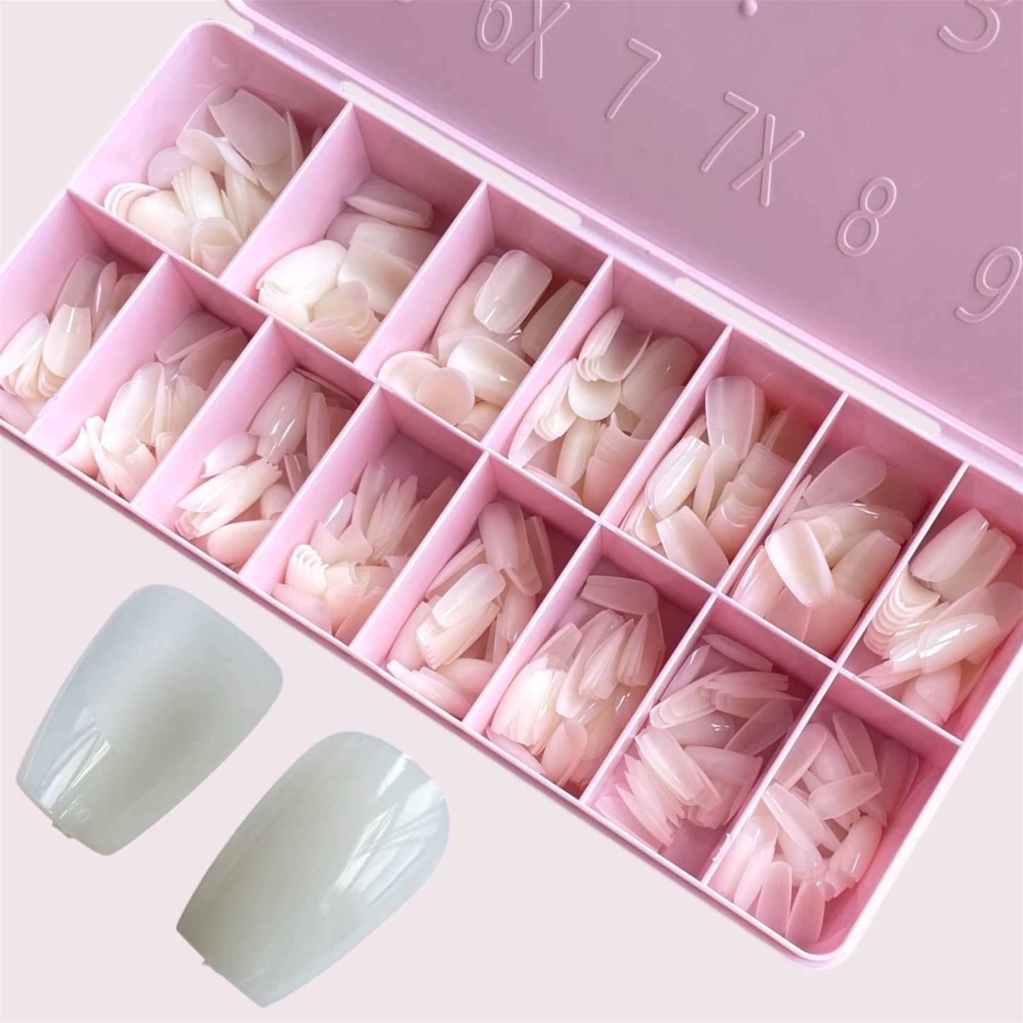 Gel tips, 600 pc set, short  coffin