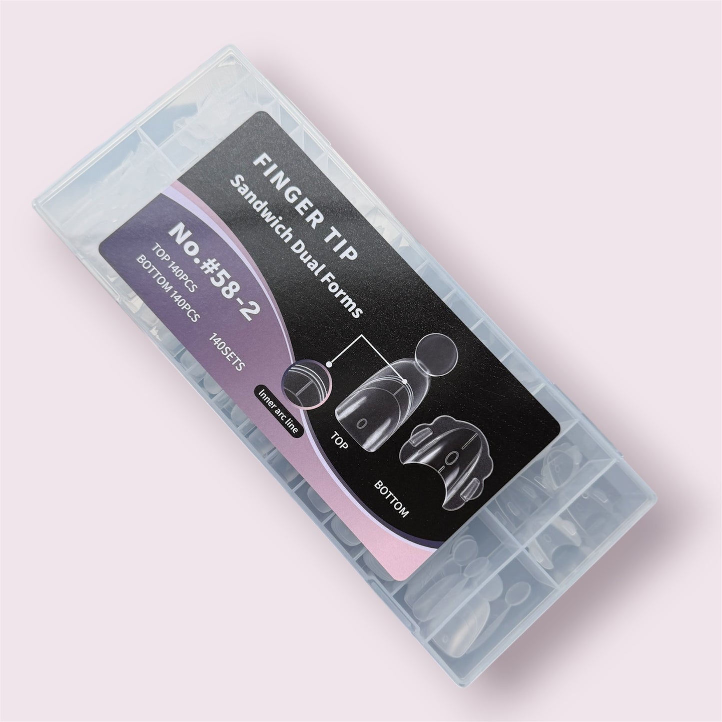 FRENCH Dual "Sandwich" Nail Forms #58-2- Thinned Cuticle Area - (140 sets)