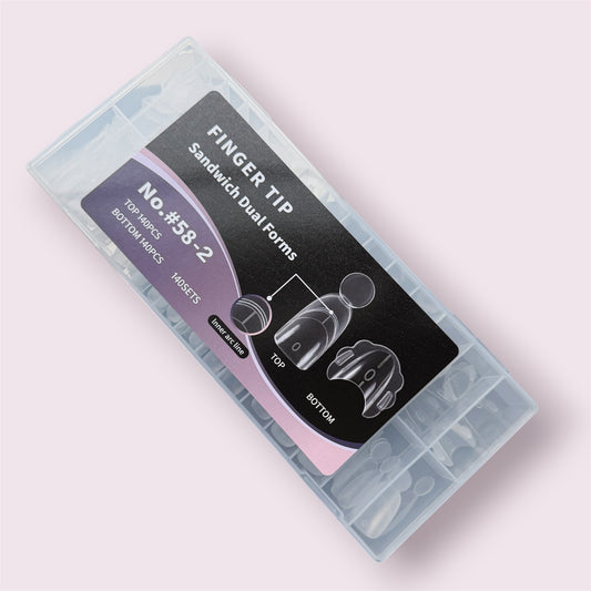 FRENCH Dual "Sandwich" Nail Forms #58-2- Thinned Cuticle Area - (140 sets)