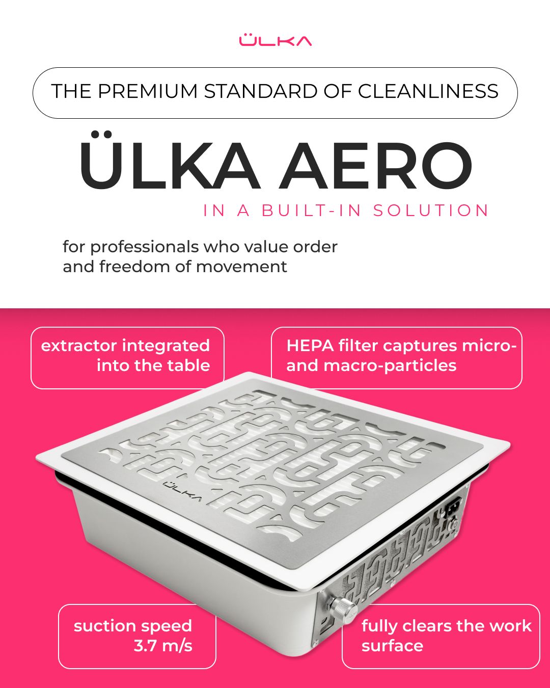 (New 2026!) Nail Dust Vacuum Collector ULKA AERO (Built-In)