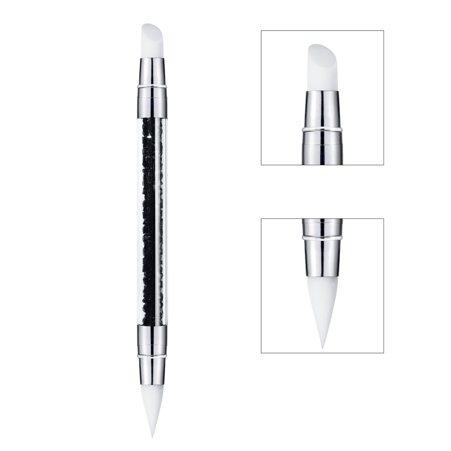Silicone applicator with two tips black