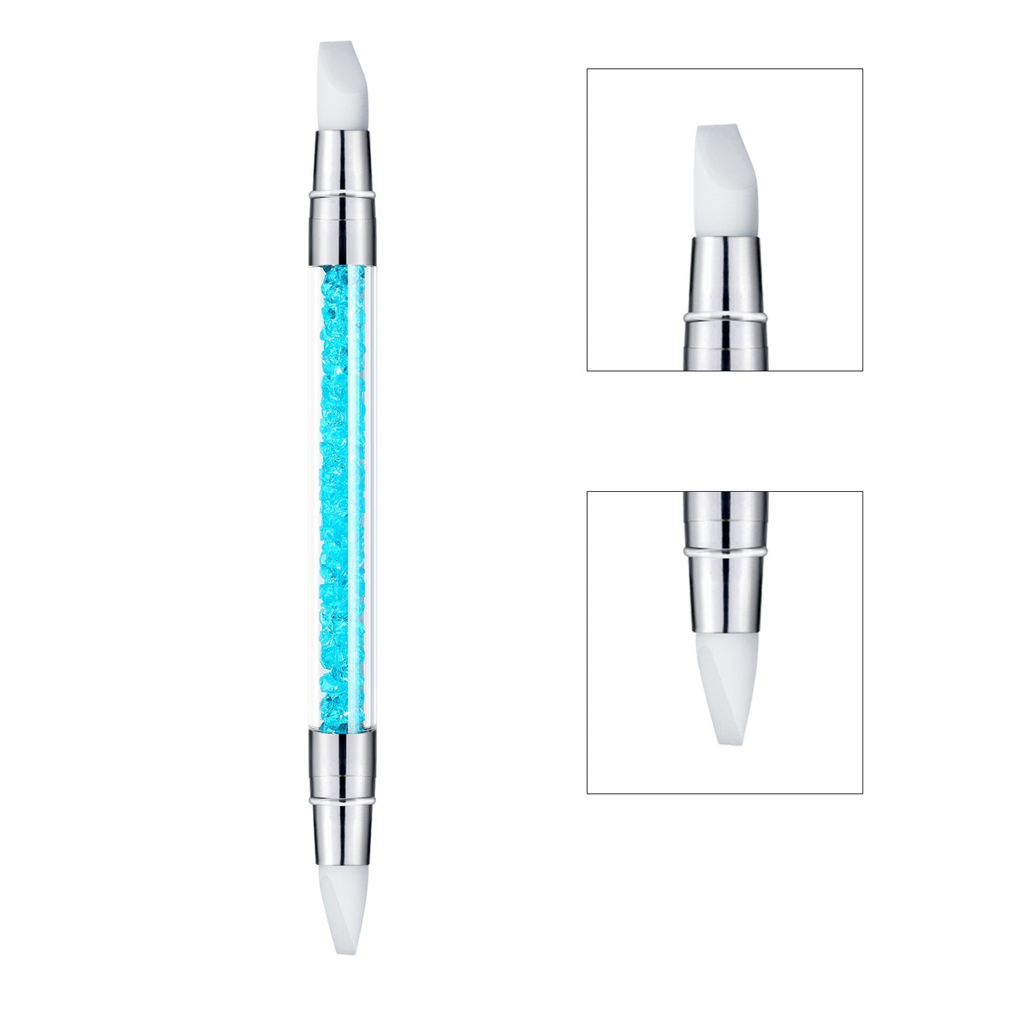 Silicone applicator teal with two tips