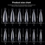 Nail Forms #9 pointy clear for acrygel, polygel, 100pc