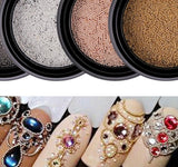 Nail beads, metal, rose gold (0.4mm)