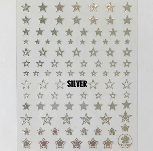 Nail stickers Silver Stars