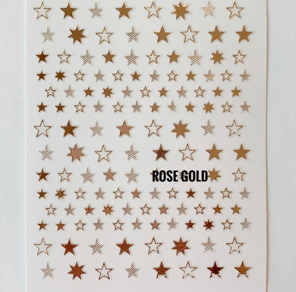 Nail stickers, Rose Gold Stars