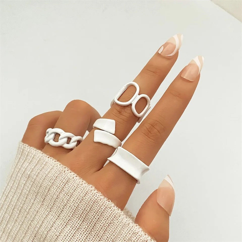 Rings set for nail photos, 4pc