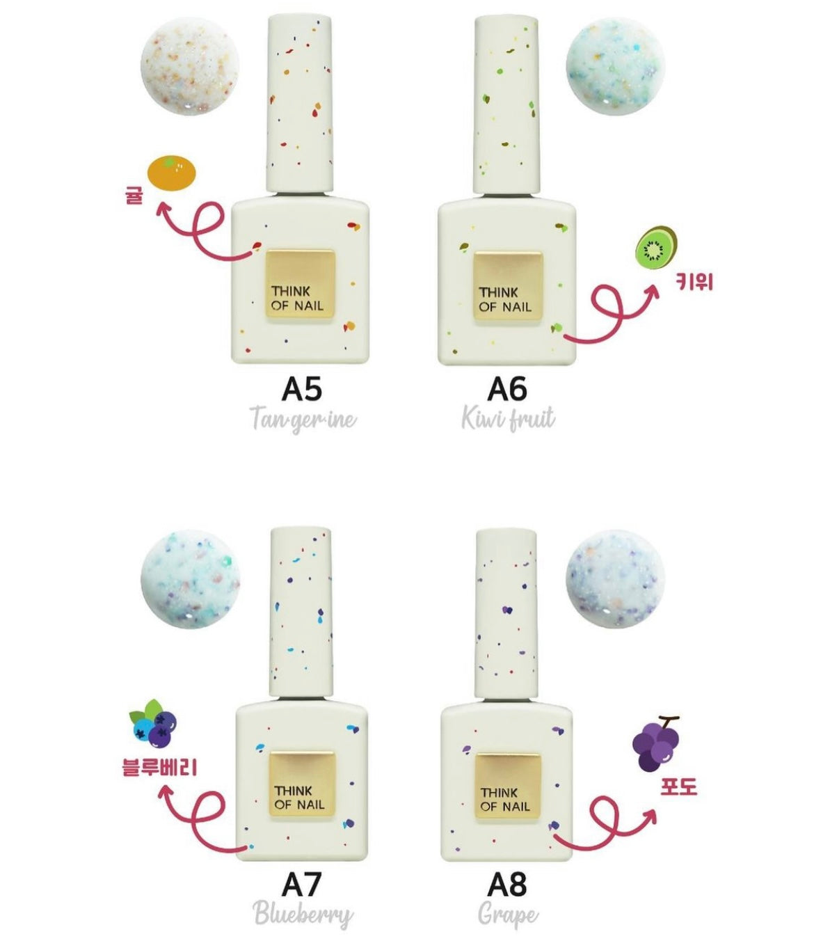THINK OF NAIL A7 Gel Color  - FRUIT COLLECTION (10 ml)