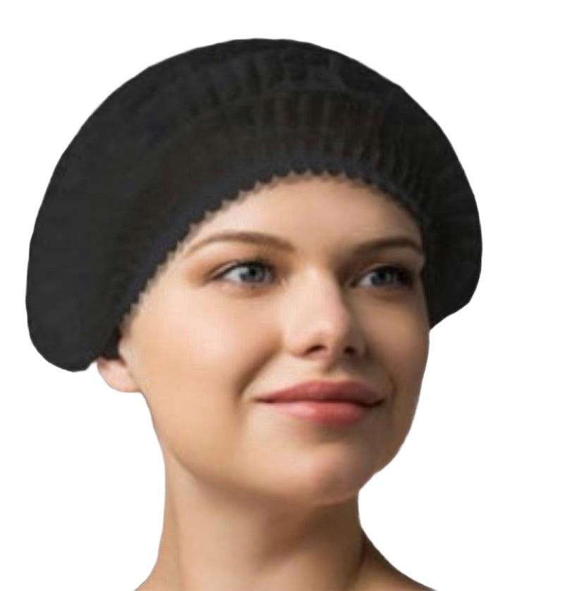 Disposable protective hair caps, 25pc, BLACK