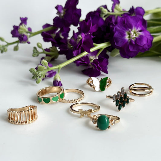 Rings set for nail photos, 8pc