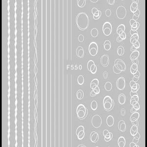 Nail stickers "Rings" (White F550)