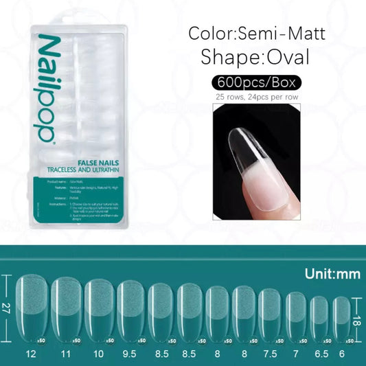 Gel tips, 600 pc set, oval