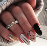 Nail stickers "Rings" (Black F550)