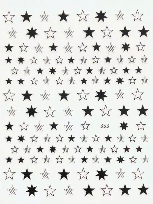 Nail stickers Black Stars