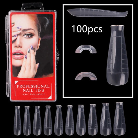 Dual Nail Forms #4 pointy clear for acrygel, polygel, 120pc